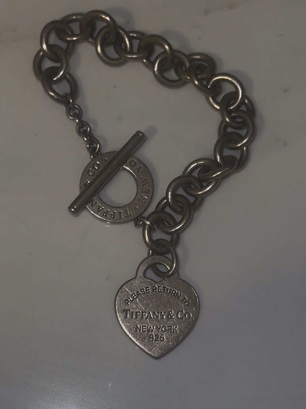 Tiffany & Co. Sterling Silver Heart Tag Chain Bracelet